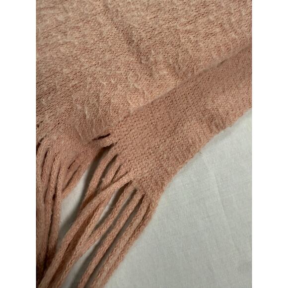 Free People Oversized Scarf Kolby Brushed Fringe Pink Wrap Cozy - Picture 6 of 8